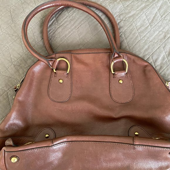 BANANA REPUBLIC Brown Leather Satchel - Picture 3 of 4